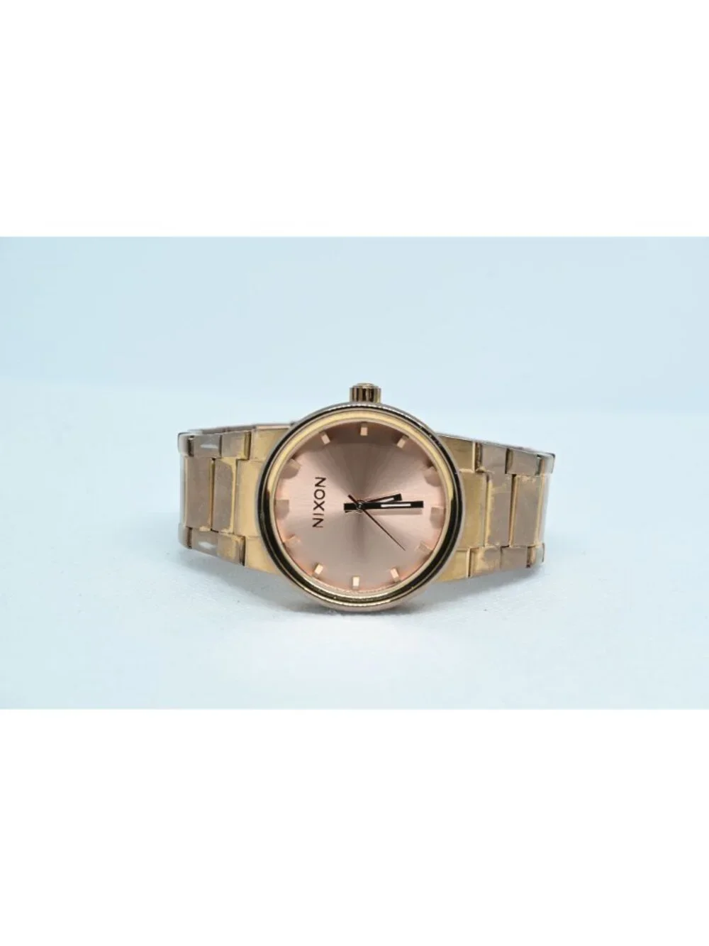 Nixon A160897 The Cannon Rose Gold Dial Steel Bracelet Watch 100M Men's